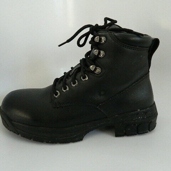 Womens Shoes For Crews Black Boots Slip & Oil Resistant ASTM F2892-11 Size 8.5 - Picture 1 of 9